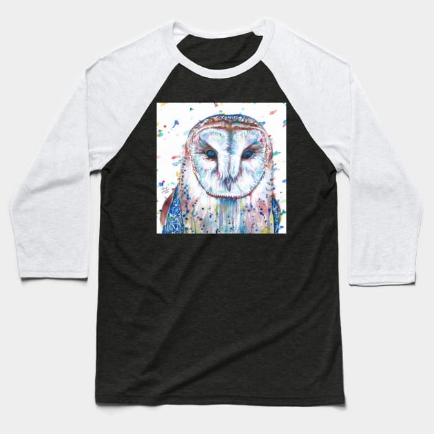 OWL watercolor portrair Baseball T-Shirt by lautir